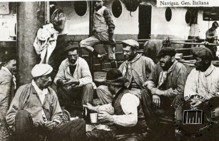 Scene di vita di emigranti a bordo nelle cartoline della Navigazione Generale Italiana edite negli ultimi anni dell’ottocento 