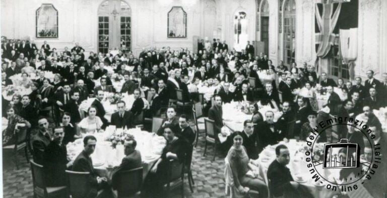 Great Britain, 1930s. People from an Italian community having lunch together