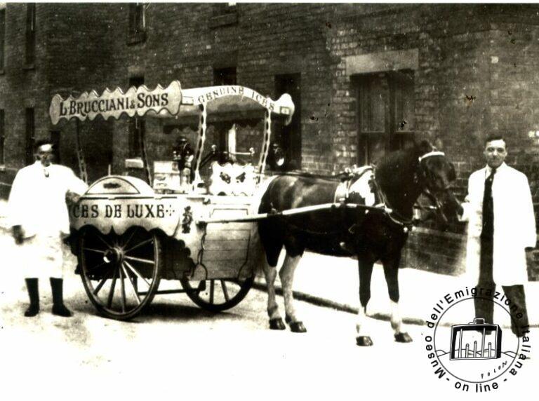 Gran Bretagna, Inghi. Gran Bretaña, Inglaterra, Londres. Los Brucciani con su carrito de helados 