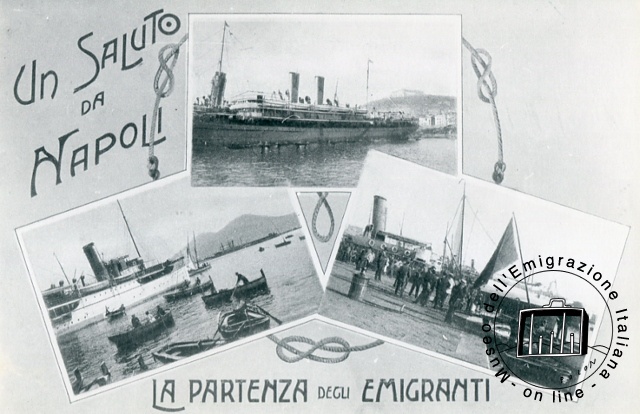 Cartolina-viatico per gli emigranti napoletani